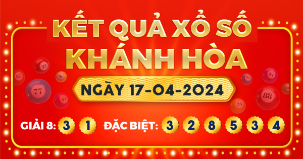 Kết quả xổ số Khánh Hòa ngày 17/4/2024