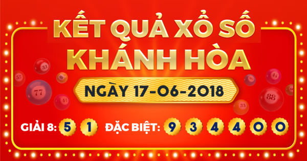 Kết quả xổ số Khánh Hòa ngày 17/6/2018