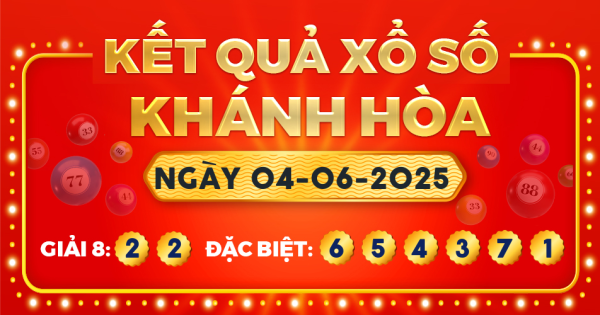 Kết quả xổ số Khánh Hòa ngày 4/6/2025